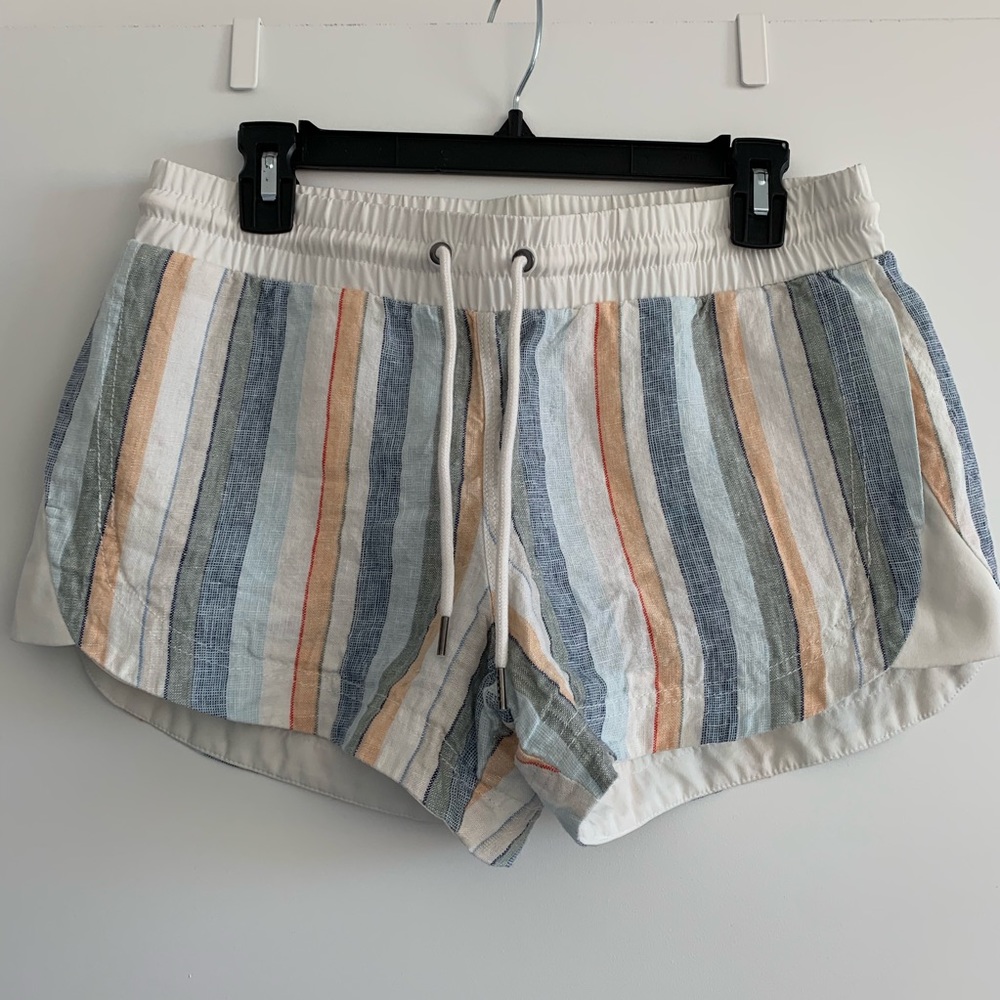 Athlete Striped Linen Beach Shorts